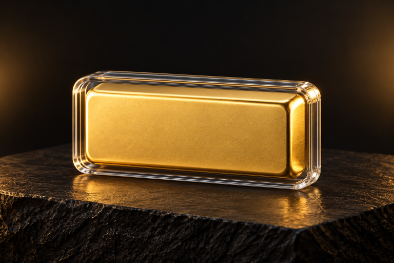 Premium unbranded gold-bar presentation for the 116.63 g (10 tola) catalogue type